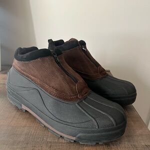 Men's Black and Brown Waterproof Boots